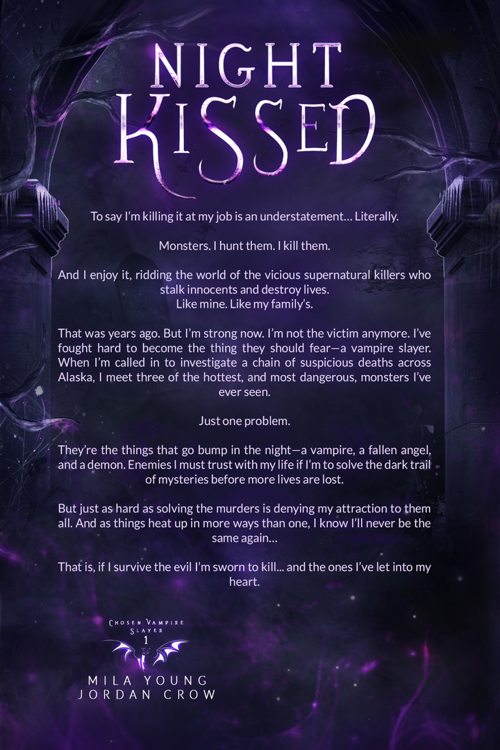 The Night Kissed Paperback shown with a bookmark, ready for a midnight read