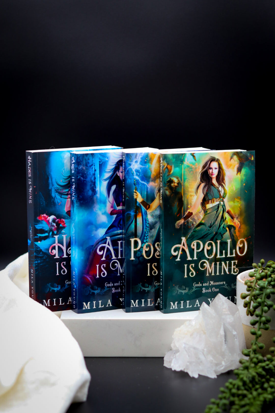  Paperback bundle featuring Gods & Monsters e-novel collection with mythological romance and thrilling battles Illustrating a world of gods and heroines in a modern fantasy setting