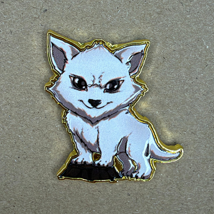 Lone White Wolf Pin