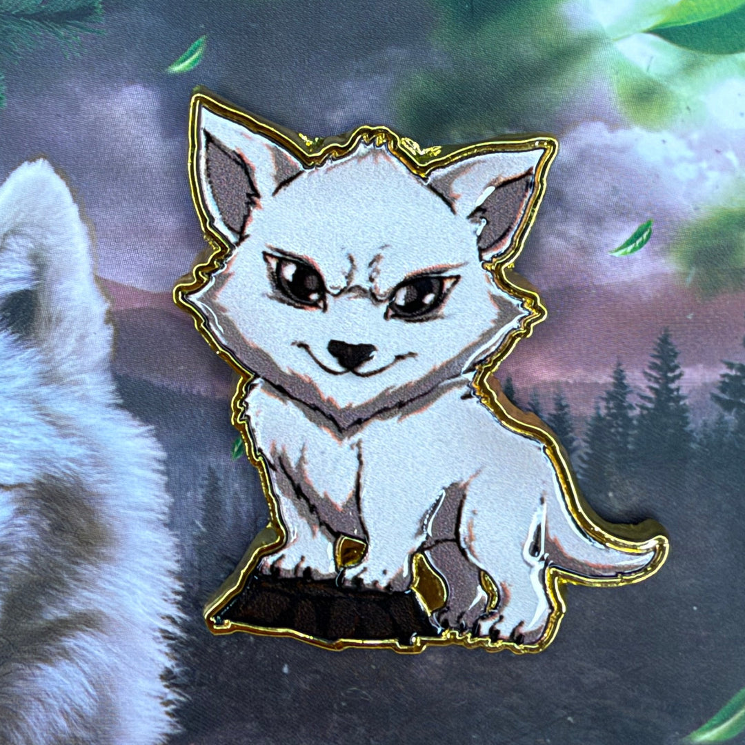 Lone White Wolf Pin